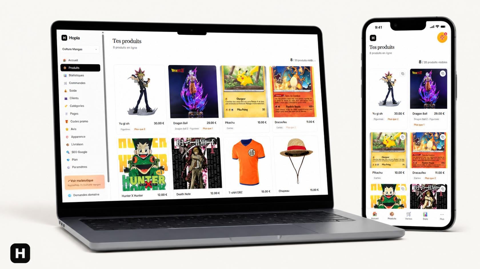 Le dashboard Hopla sur ordinateur et sur mobile